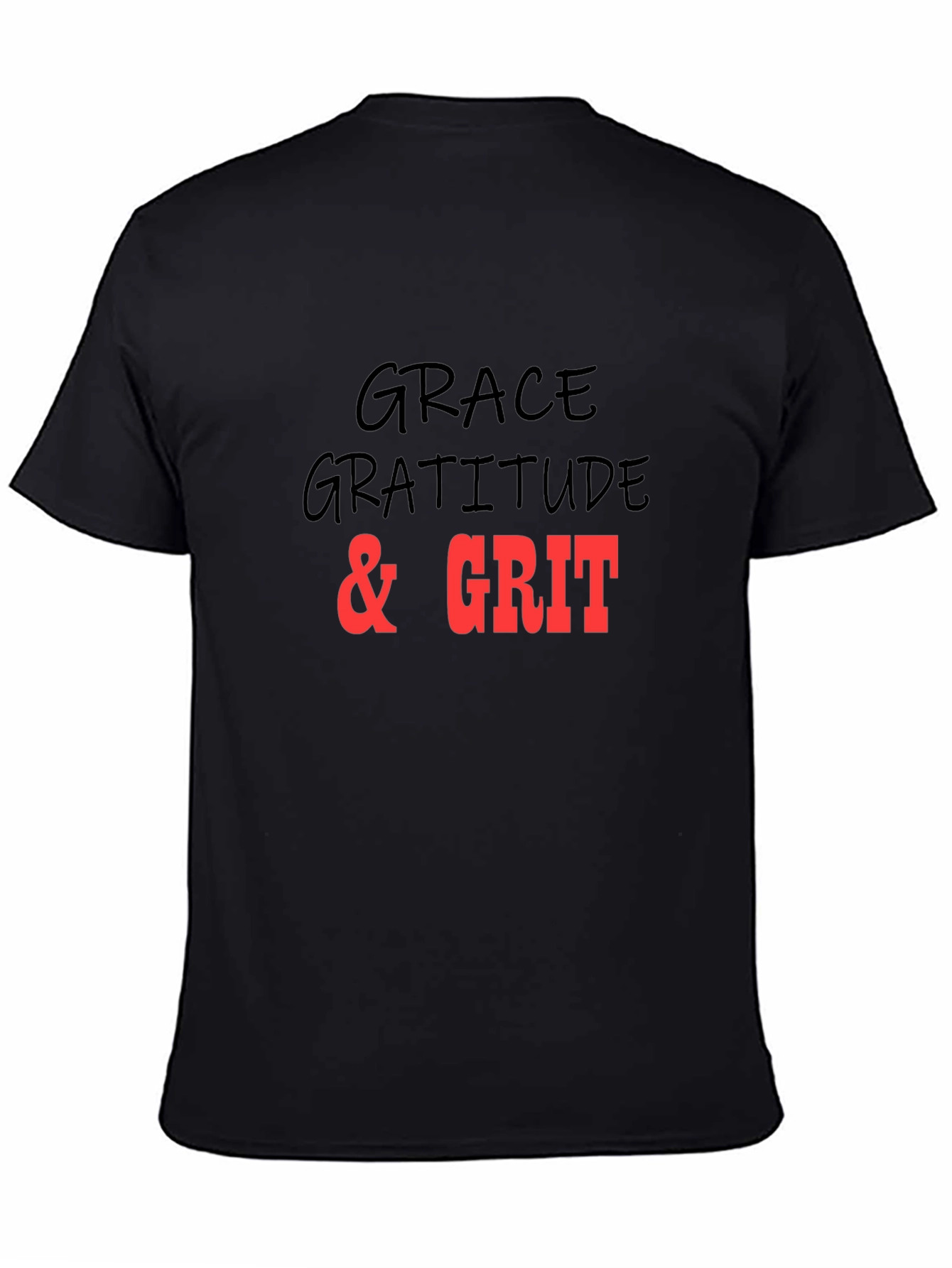 Grace Gratitude Grit T-Shirt Black Graphic Tee