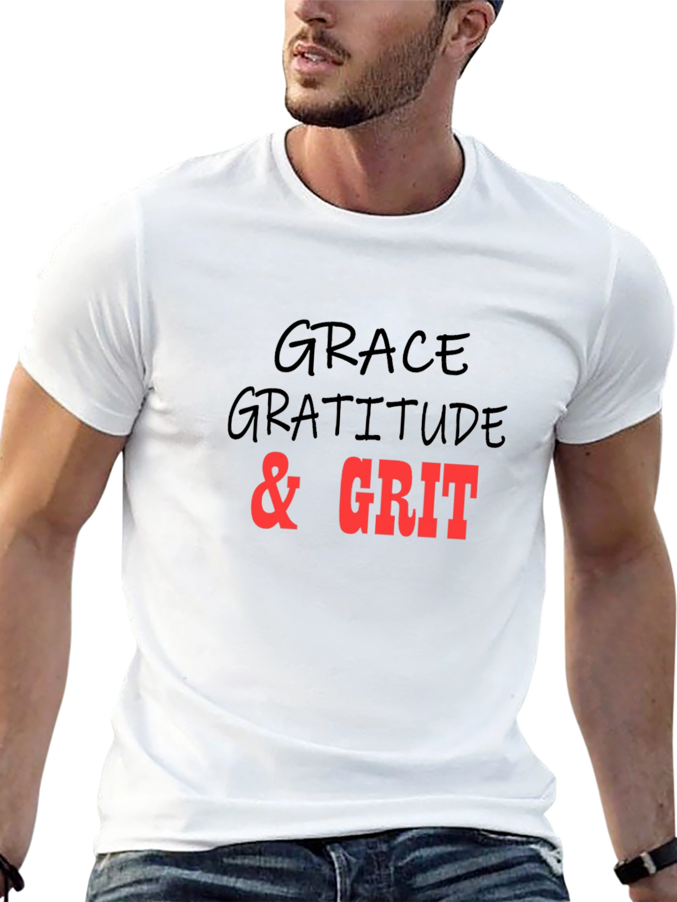 Grace Gratitude Grit T-Shirt Black Graphic Tee