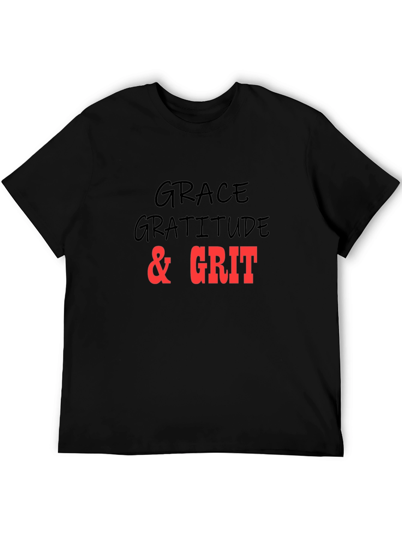 Grace Gratitude Grit T-Shirt Black Graphic Tee