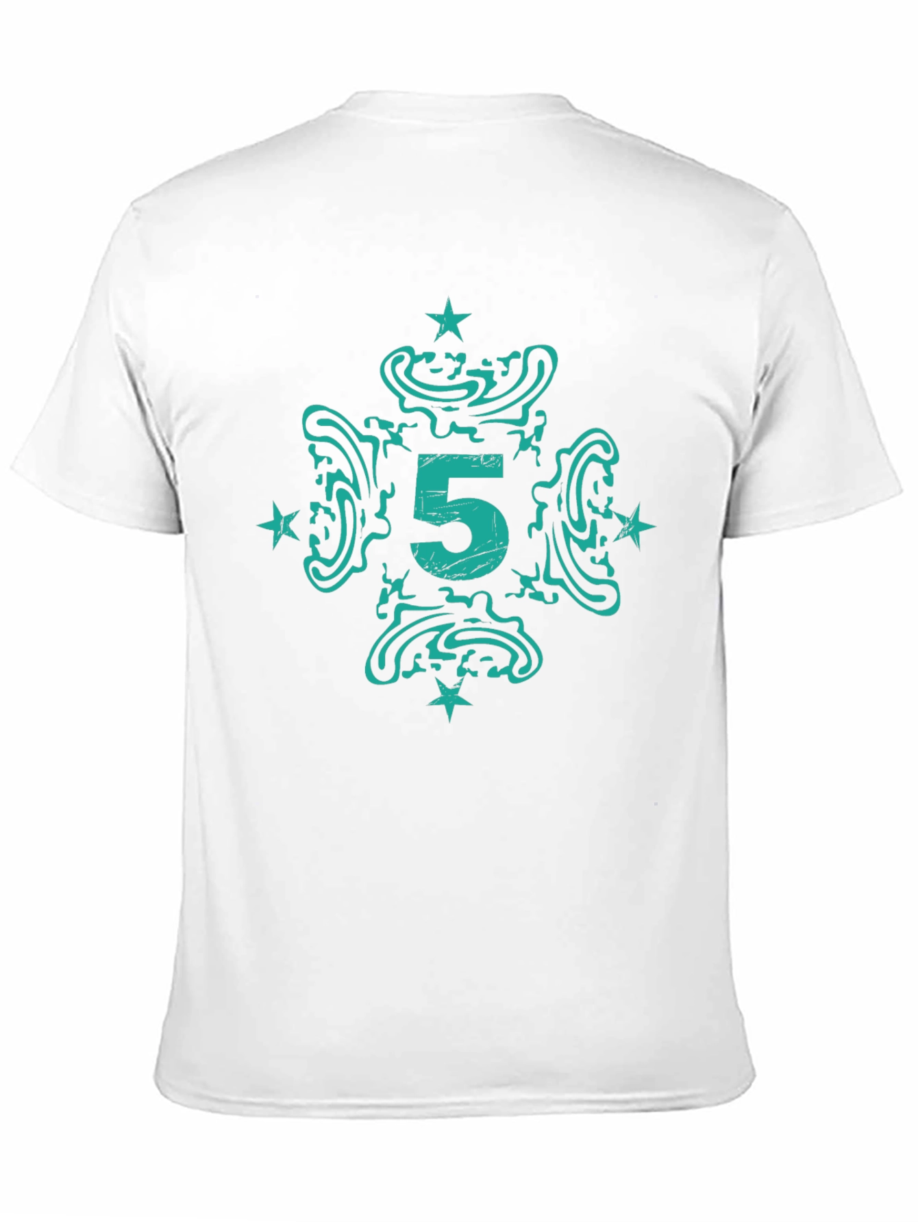 Abstract Number 5 Graphic Print T-Shirt