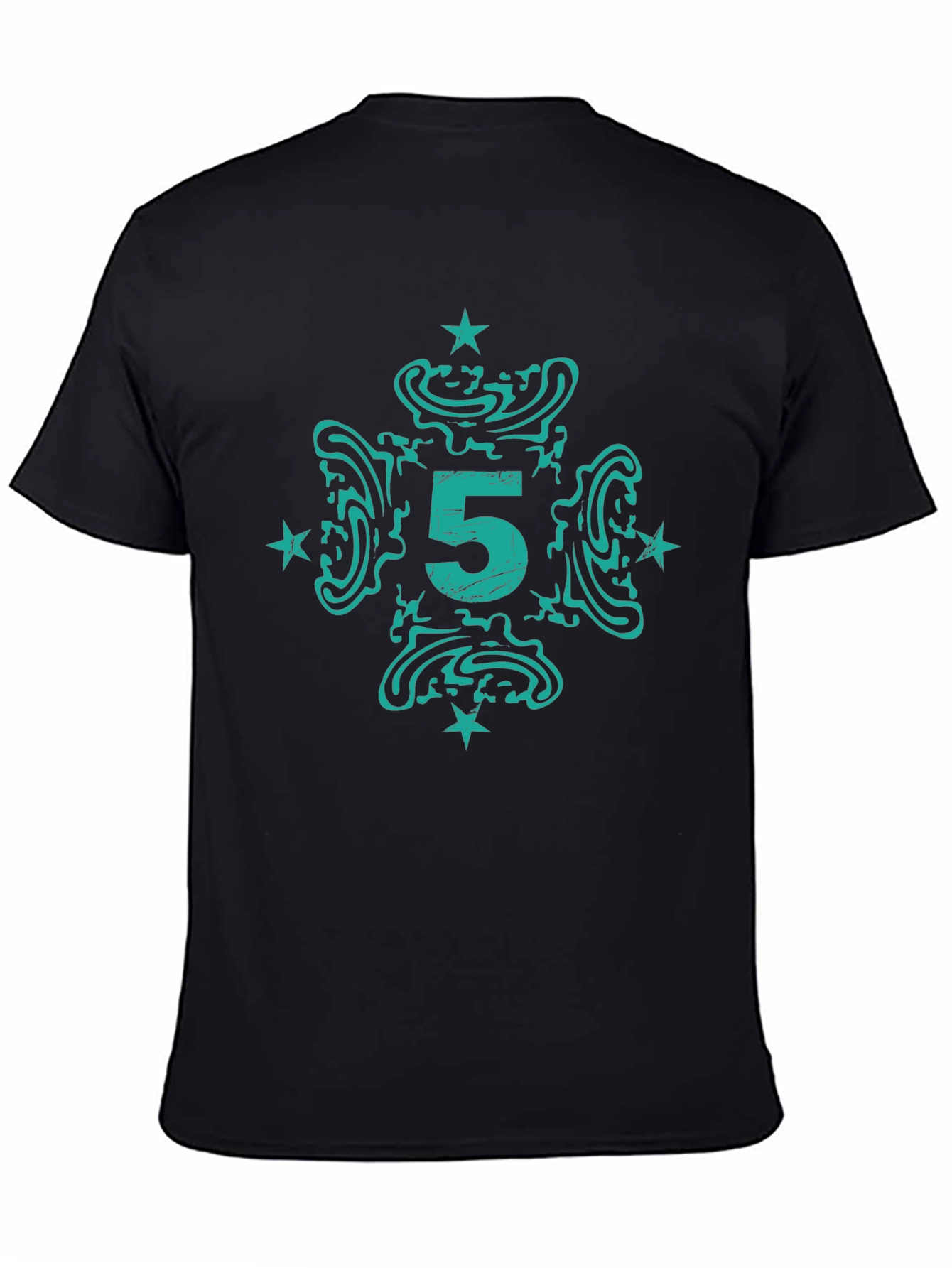 Abstract Number 5 Graphic Print T-Shirt