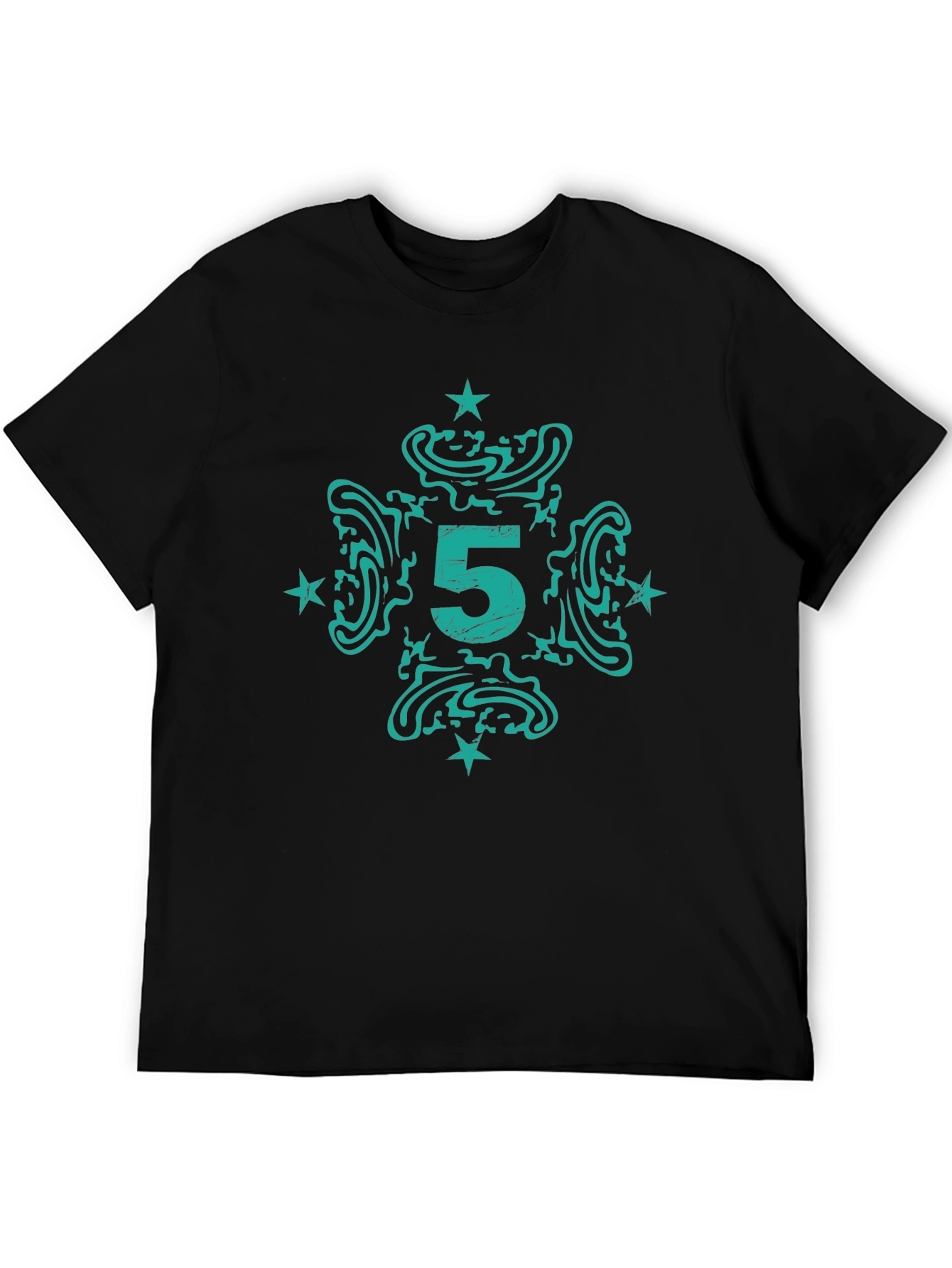 Abstract Number 5 Graphic Print T-Shirt