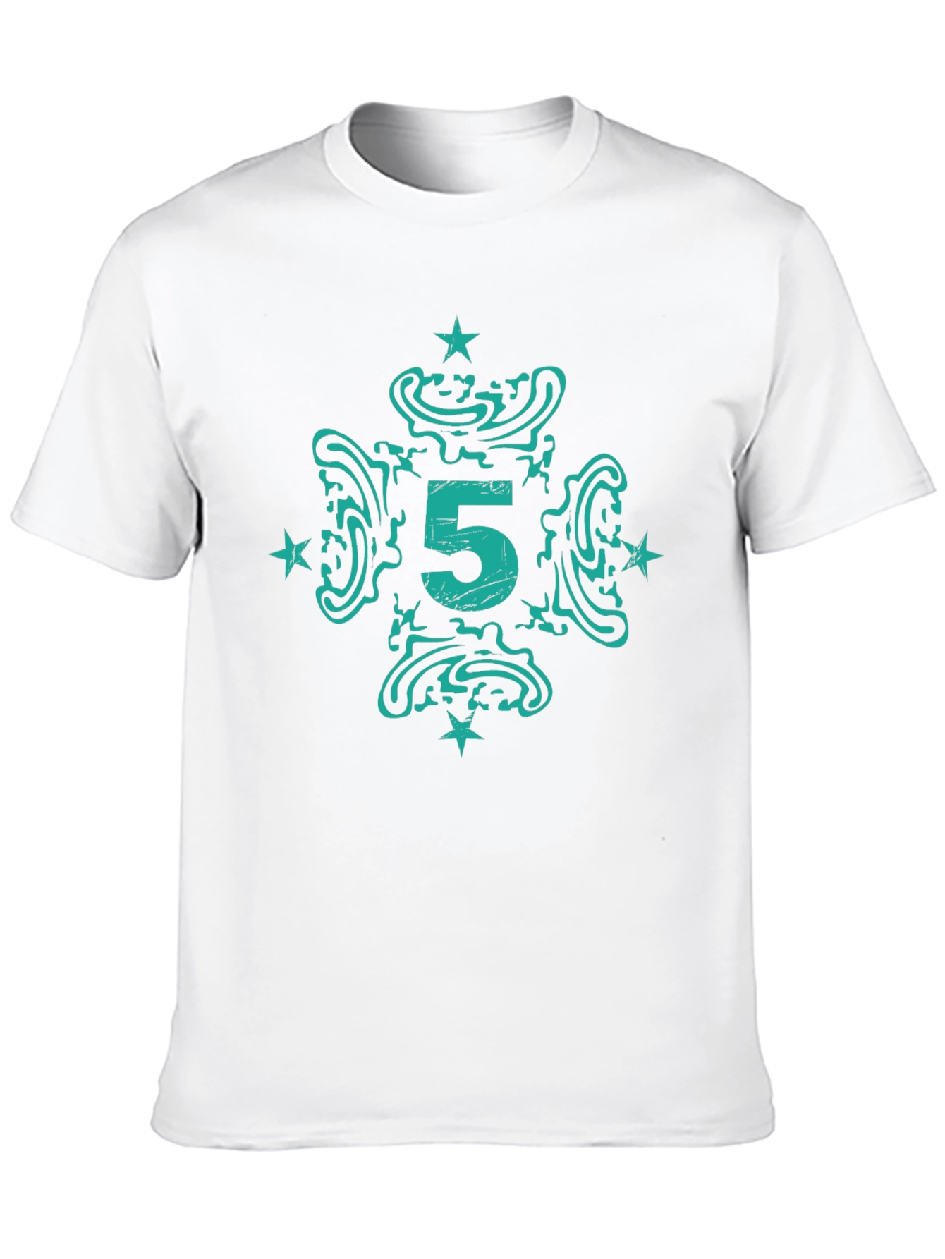 Abstract Number 5 Graphic Print T-Shirt