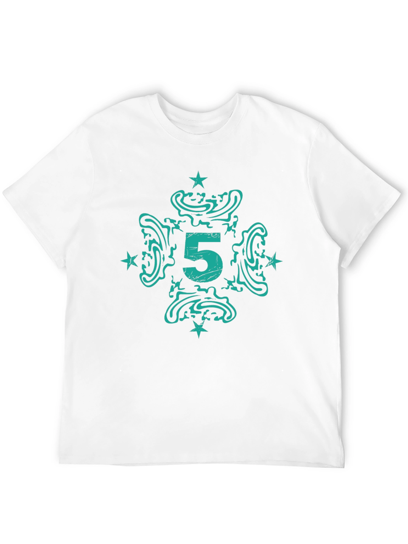 Abstract Number 5 Graphic Print T-Shirt