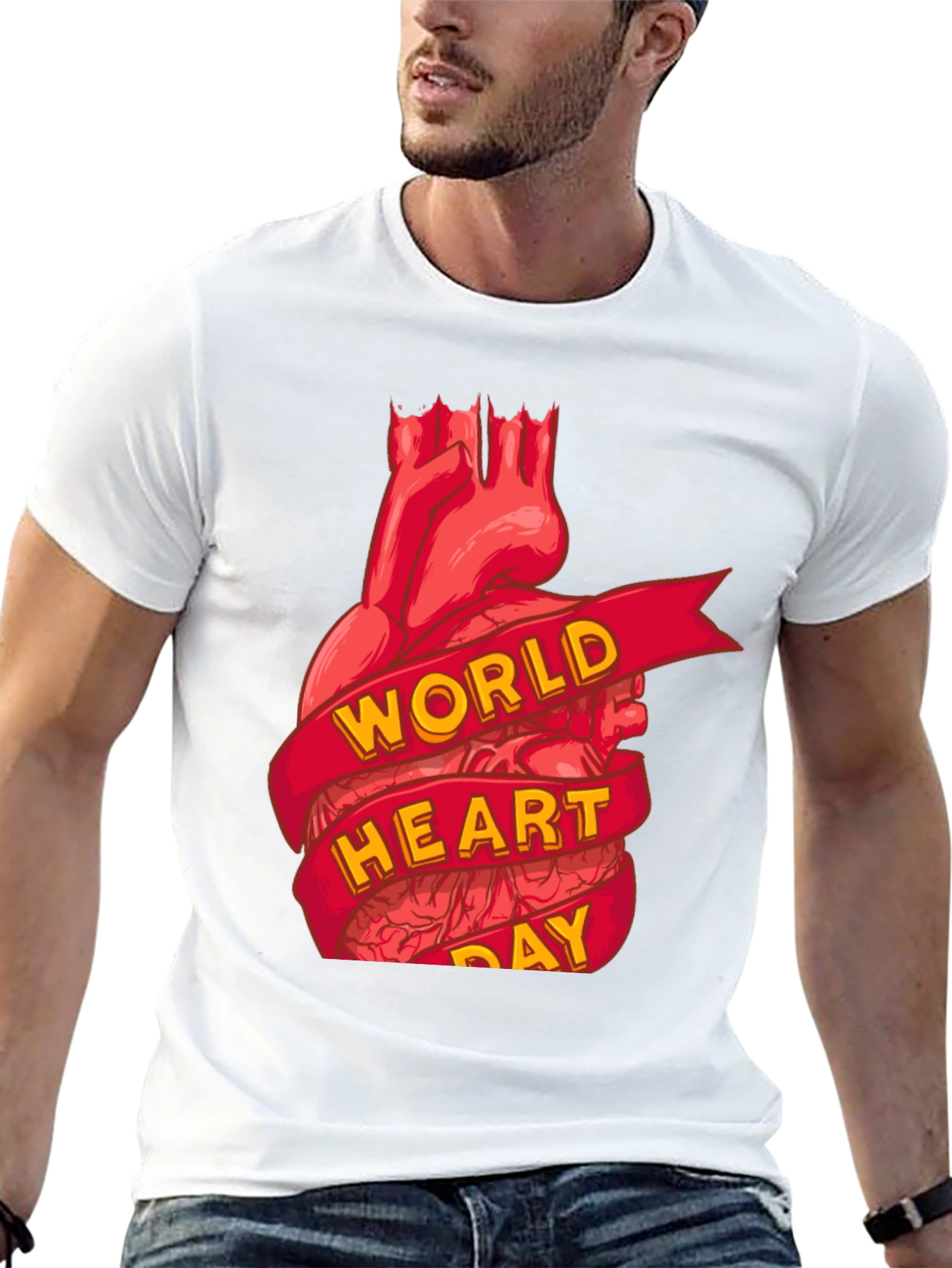 World Heart Day T-Shirt:  Anatomical Heart Tee