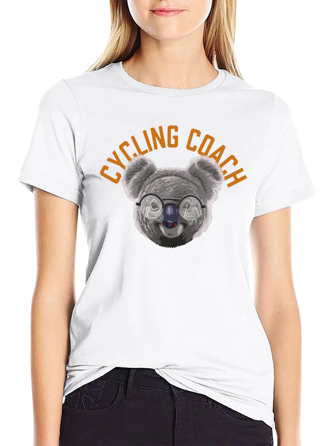 Cycling Coach Koala Bear Graphic Tee - Black