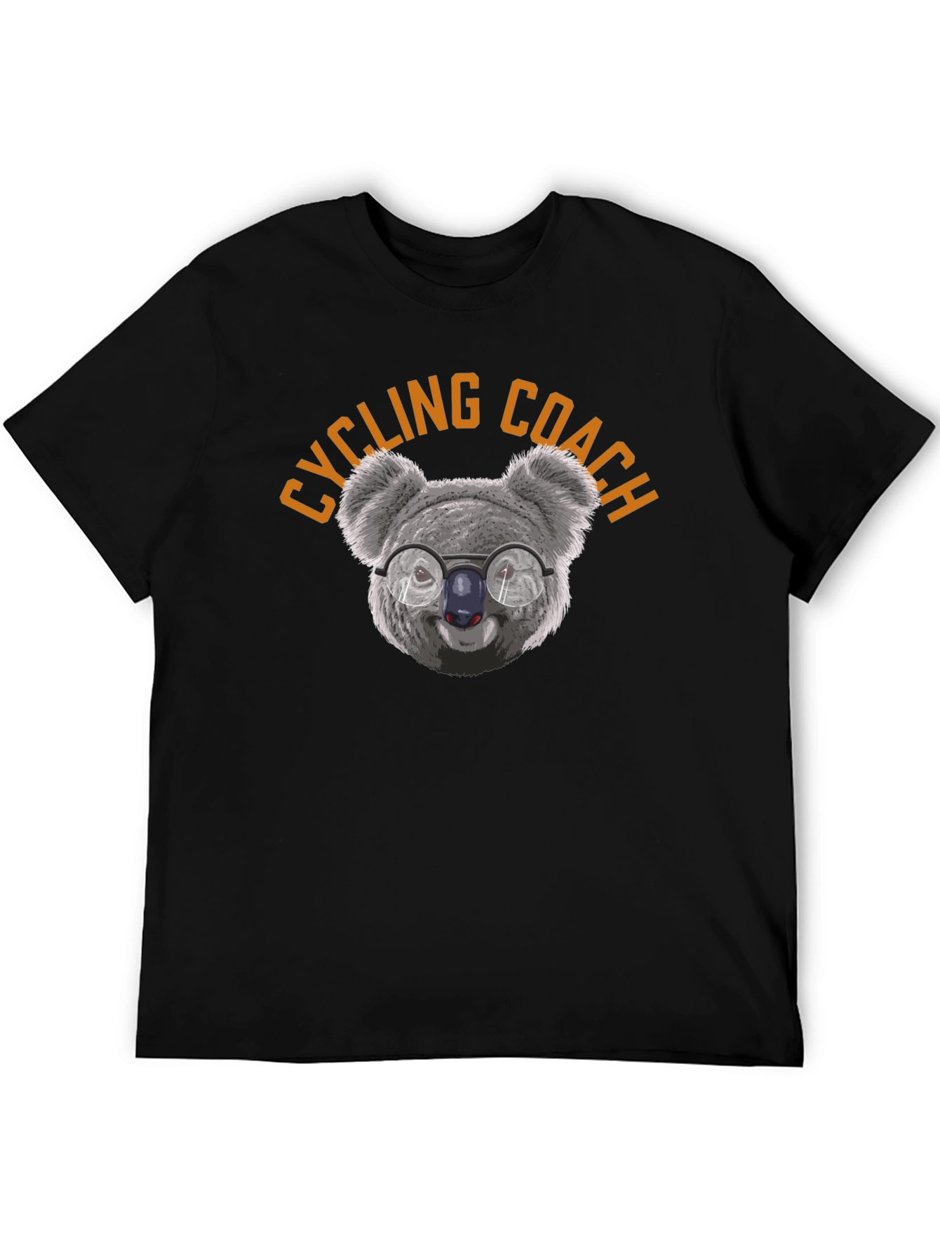 Cycling Coach Koala Bear Graphic Tee - Black