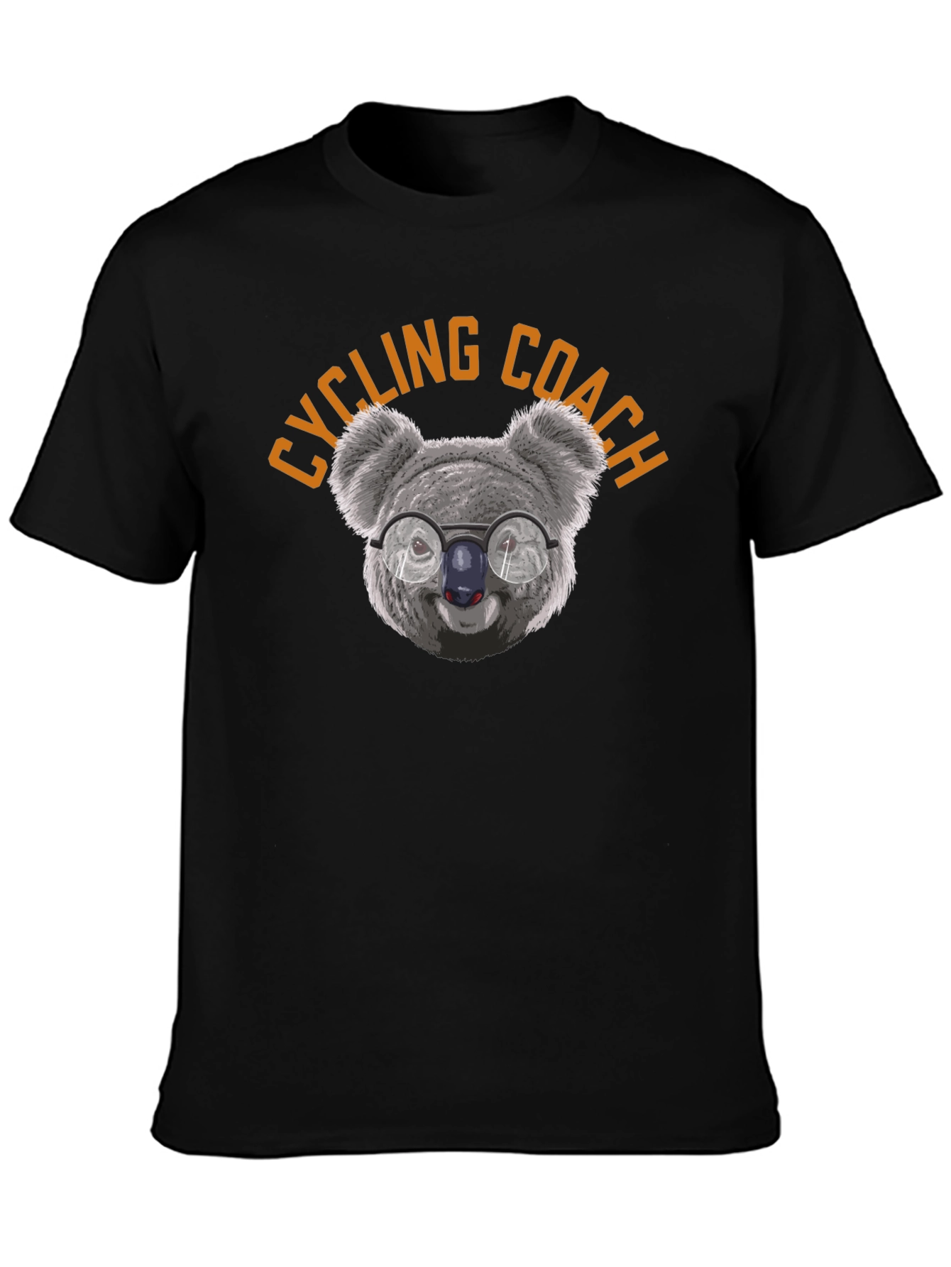 Cycling Coach Koala Bear Graphic Tee - Black