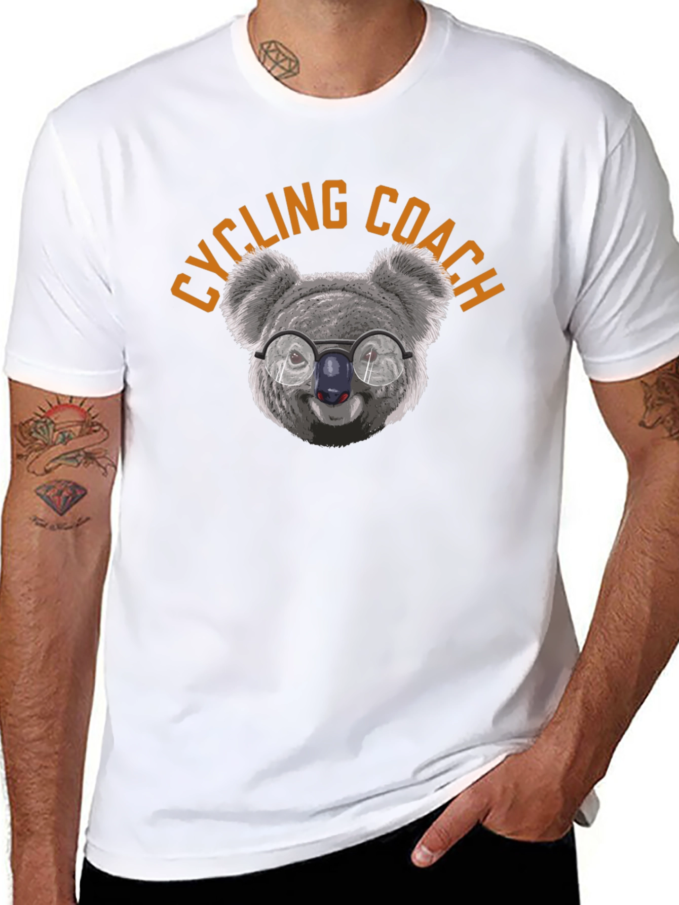 Cycling Coach Koala Bear Graphic Tee - Black