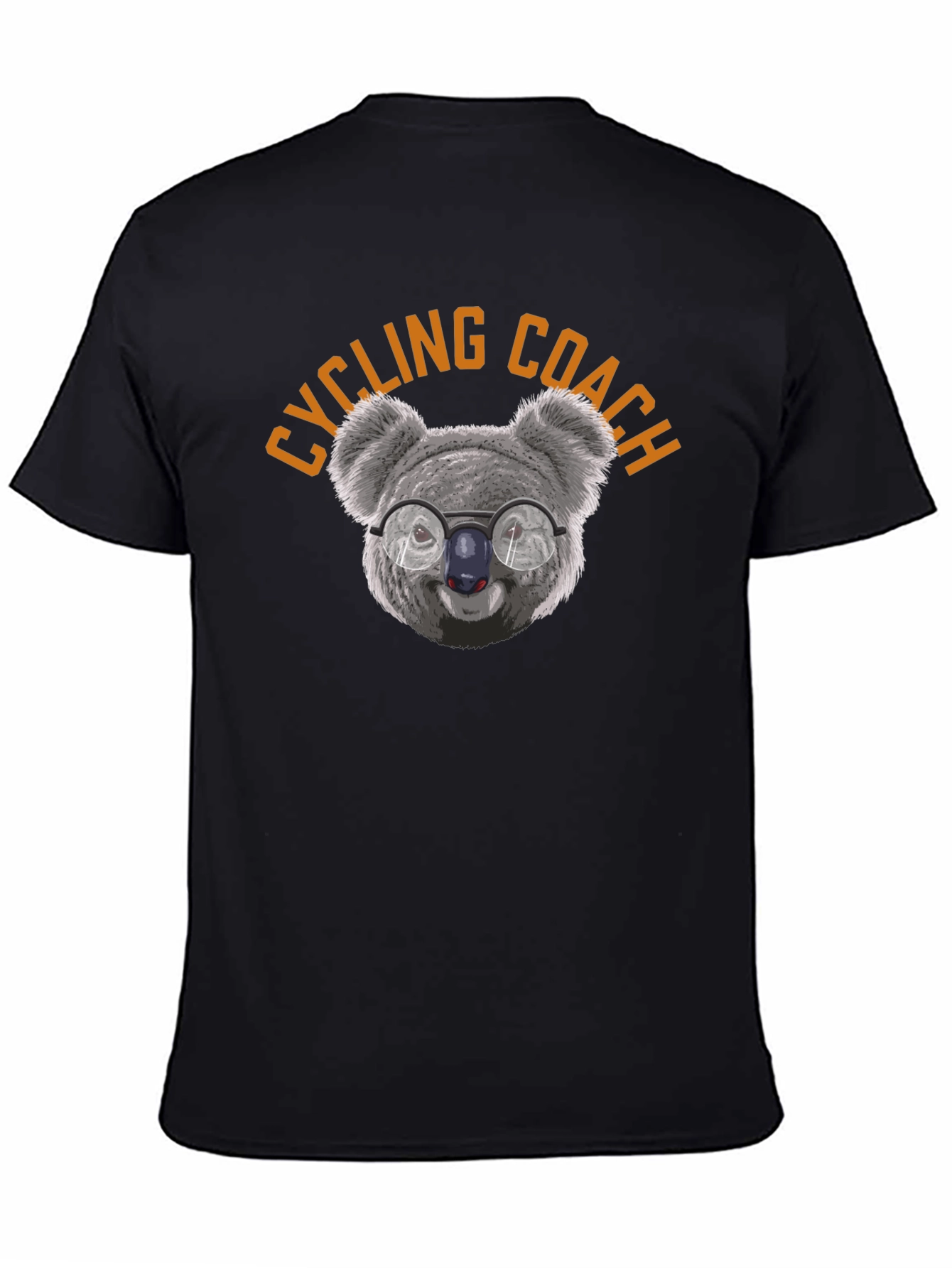 Cycling Coach Koala Bear Graphic Tee - Black