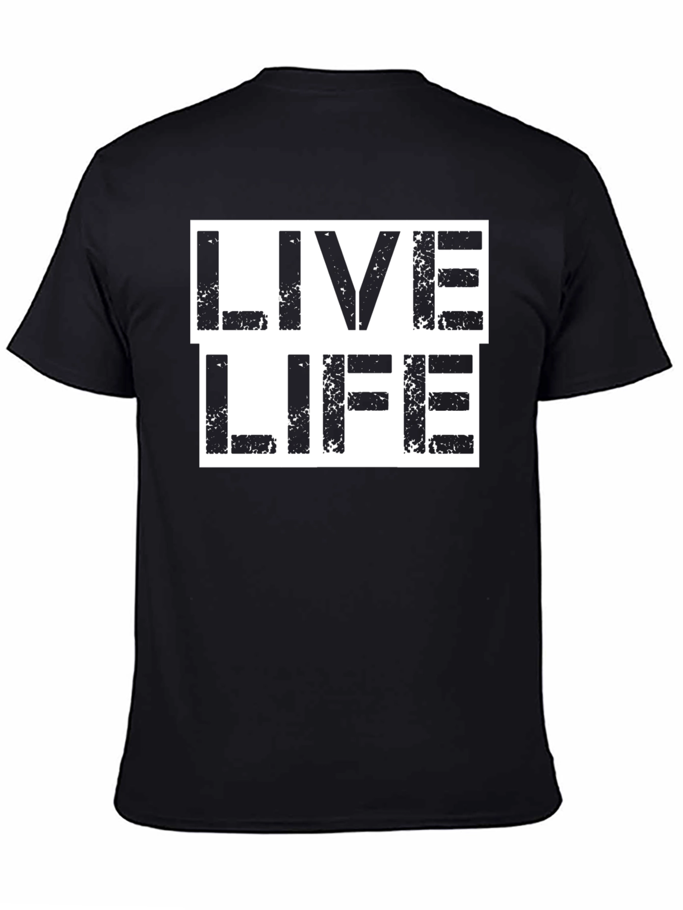 Live Life Graphic Print Black T-Shirt