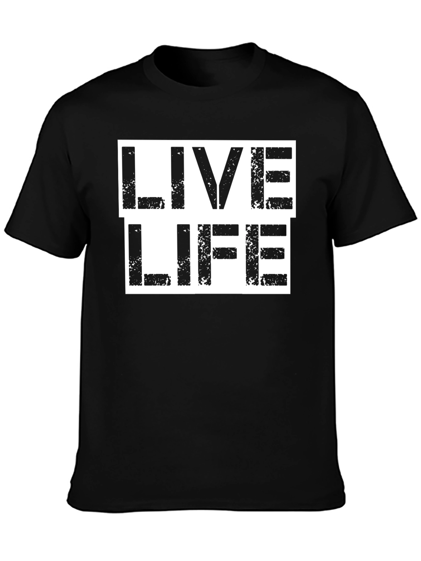 Live Life Graphic Print Black T-Shirt