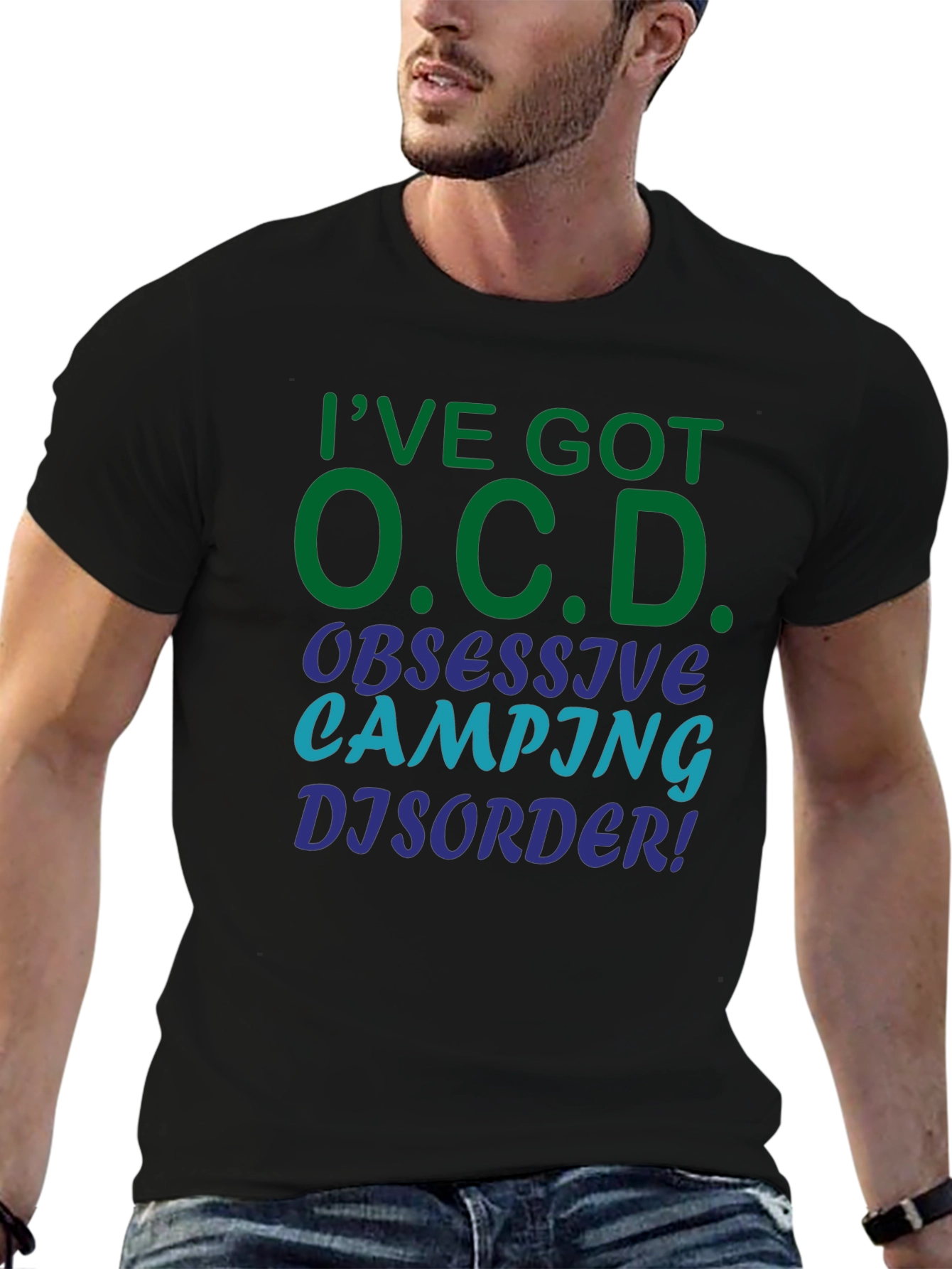 OCD Obsessive Camping Disorder Black T-Shirt