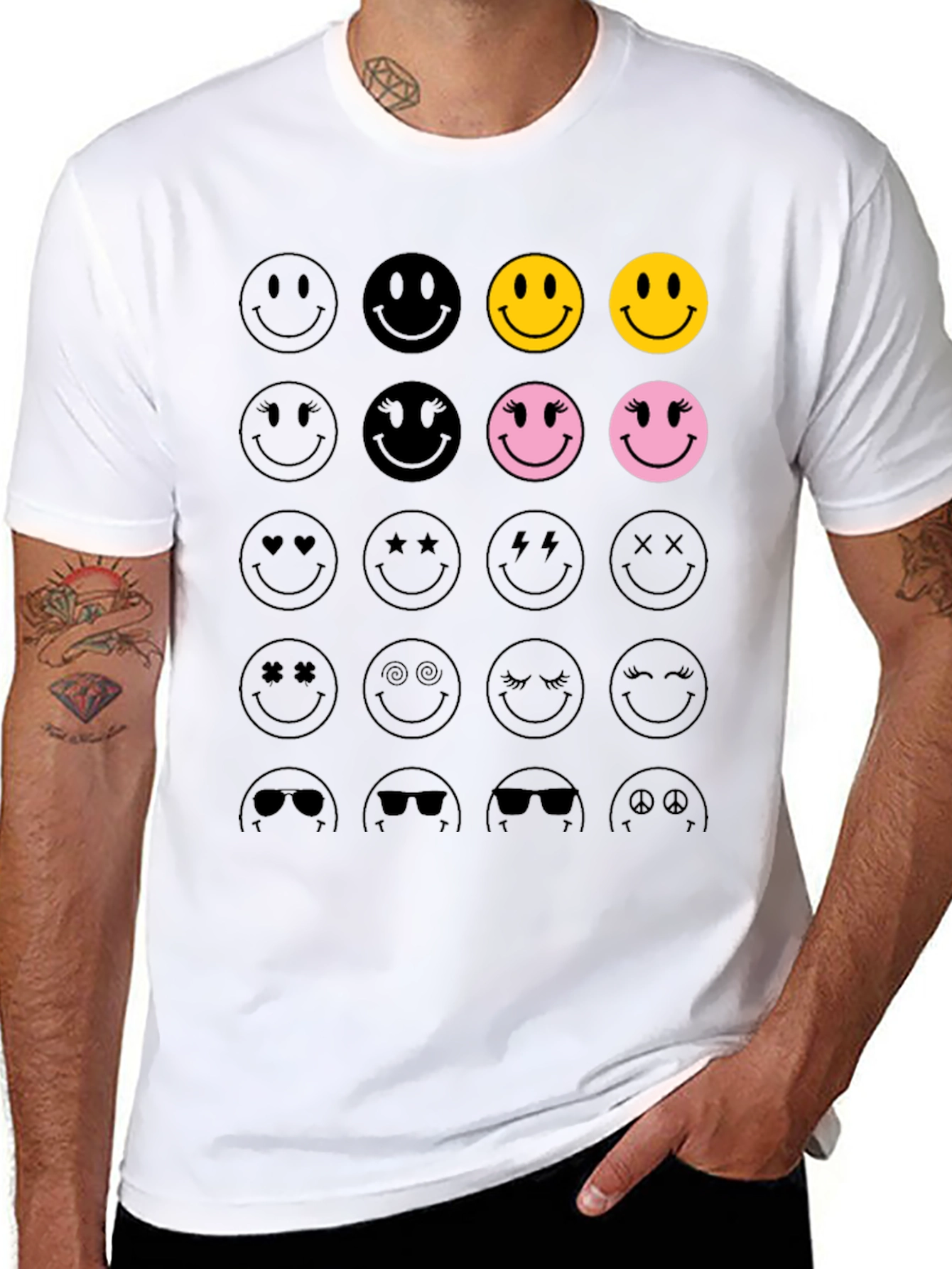 Smiley Face Graphic Tee - Trendy & Fun