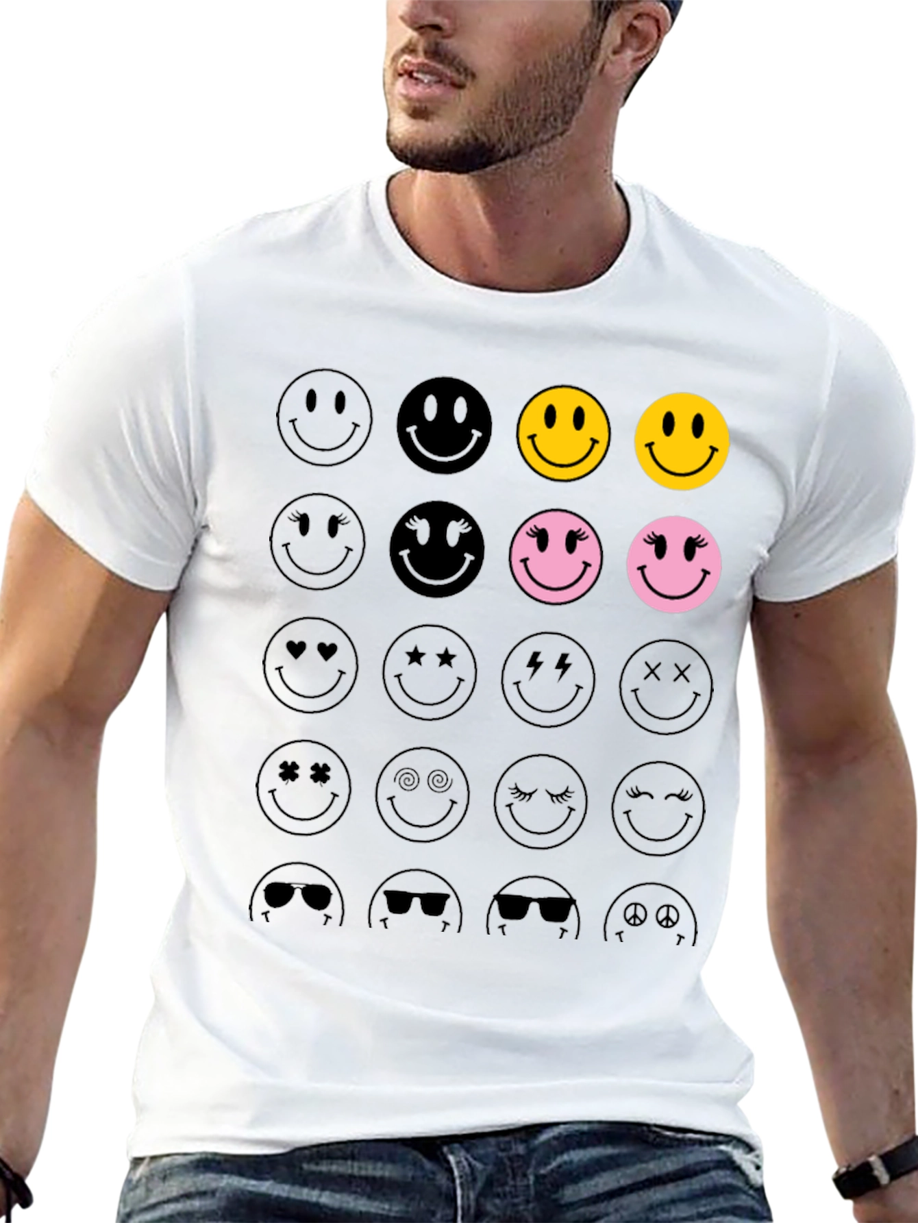 Smiley Face Graphic Tee - Trendy & Fun