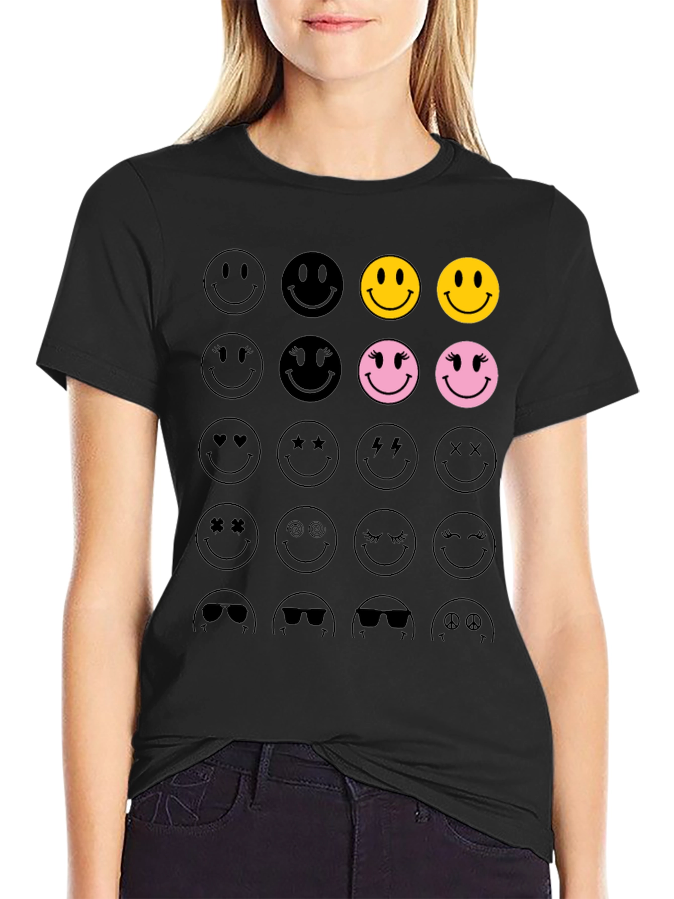 Smiley Face Graphic Tee - Trendy & Fun