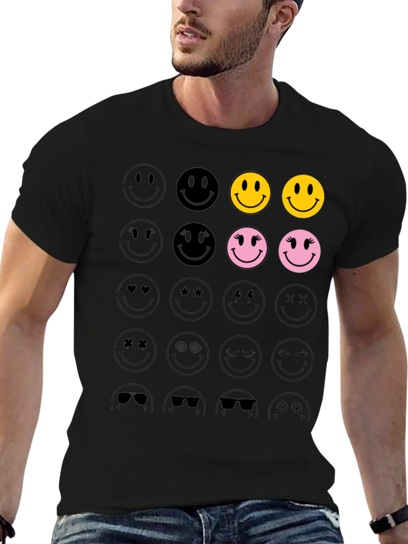Smiley Face Graphic Tee - Trendy & Fun