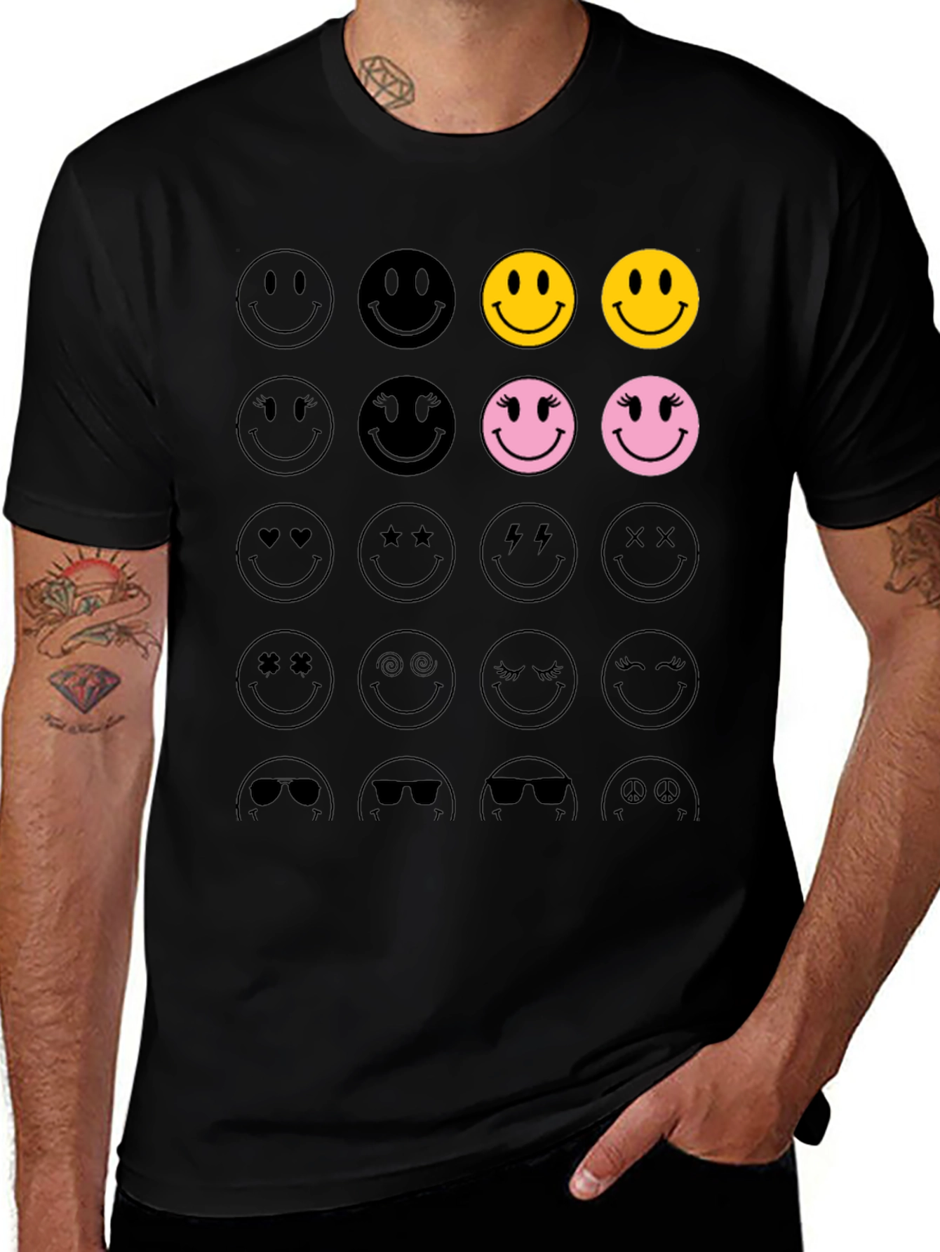 Smiley Face Graphic Tee - Trendy & Fun