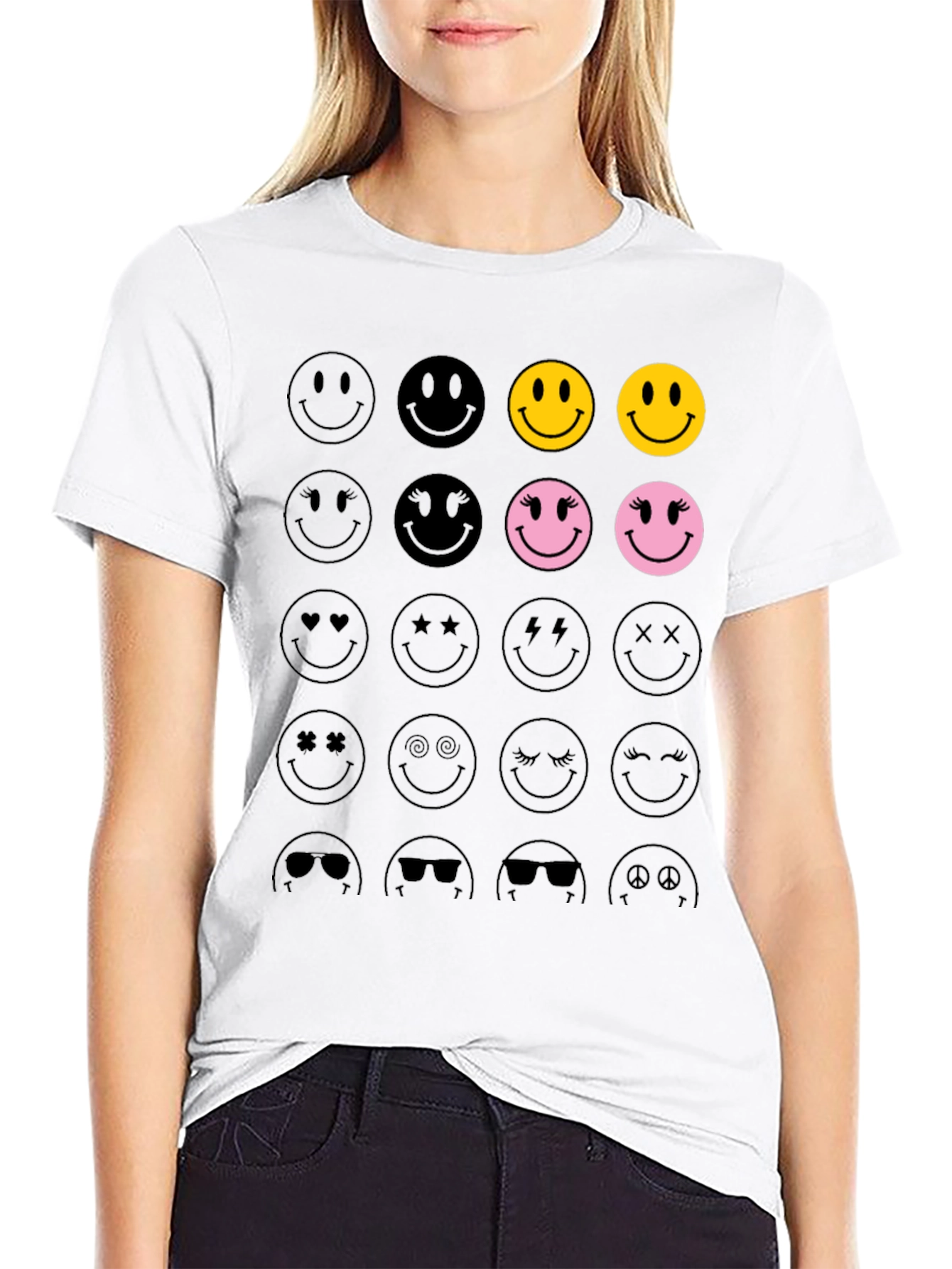 Smiley Face Graphic Tee - Trendy & Fun