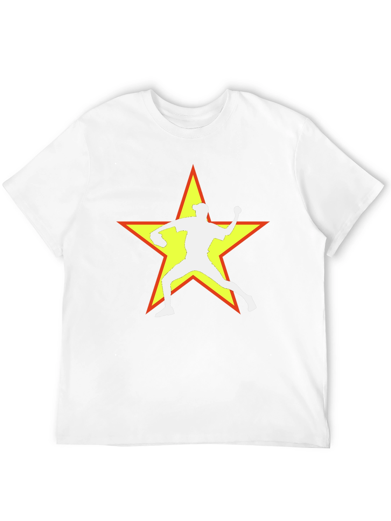 Baseball Star Graphic Tee - Black Cotton Blend