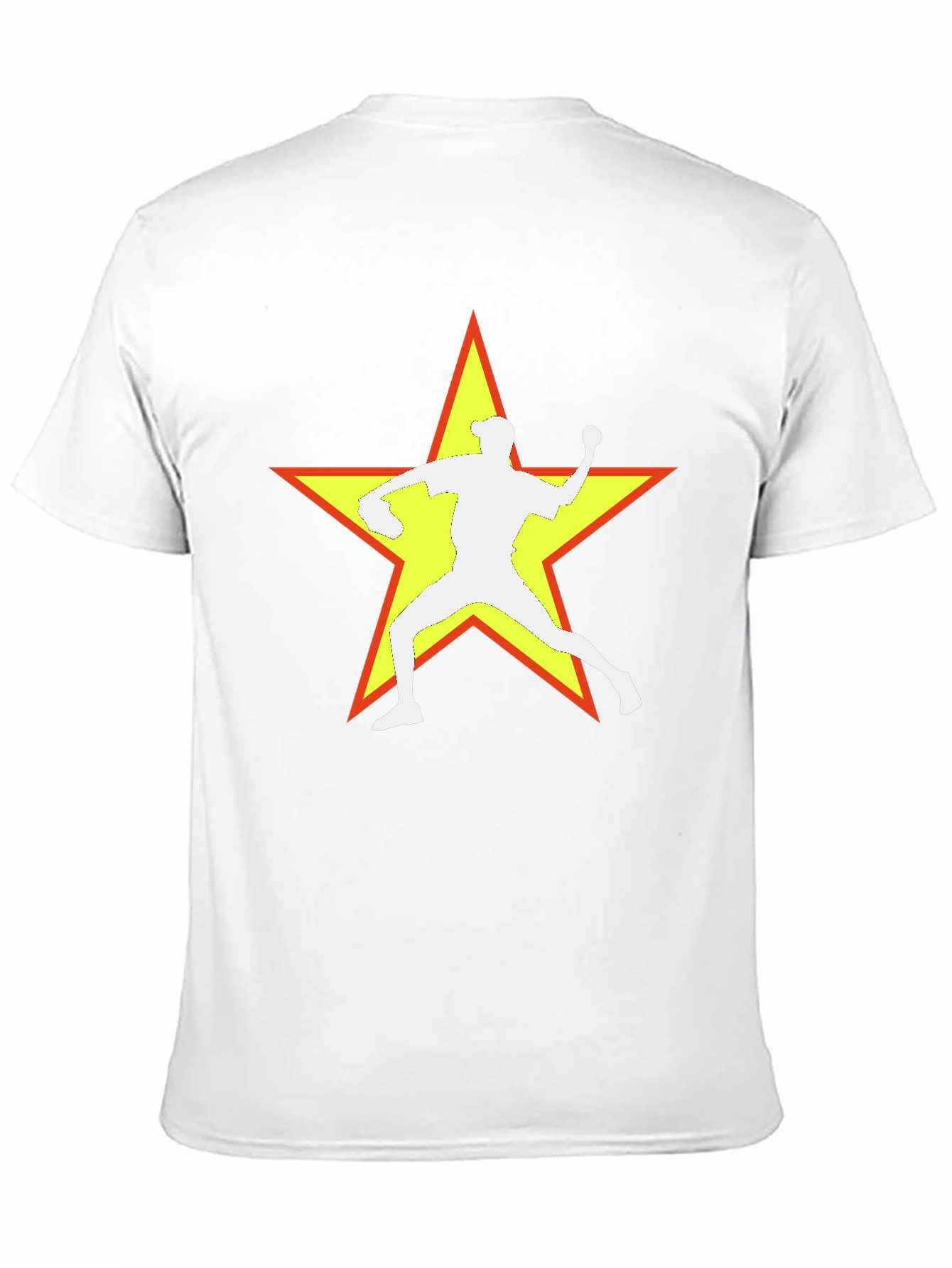 Baseball Star Graphic Tee - Black Cotton Blend