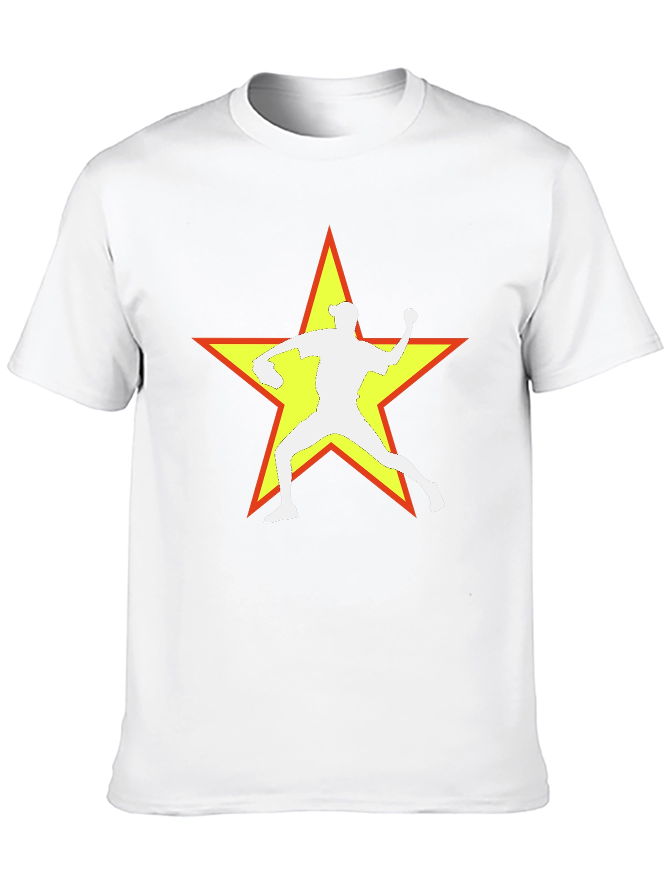 Baseball Star Graphic Tee - Black Cotton Blend