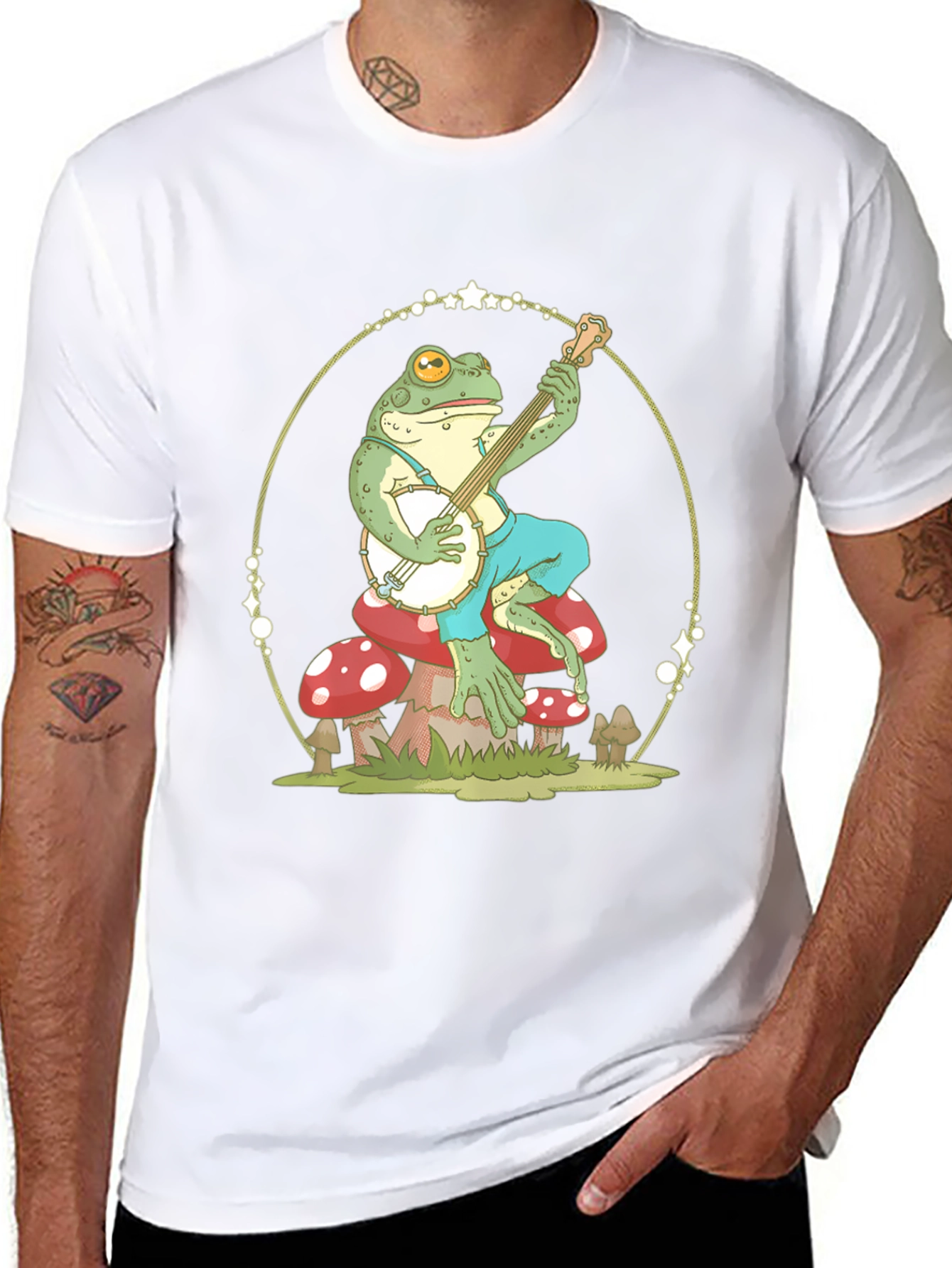 Frog Playing Banjo Graphic T-Shirt