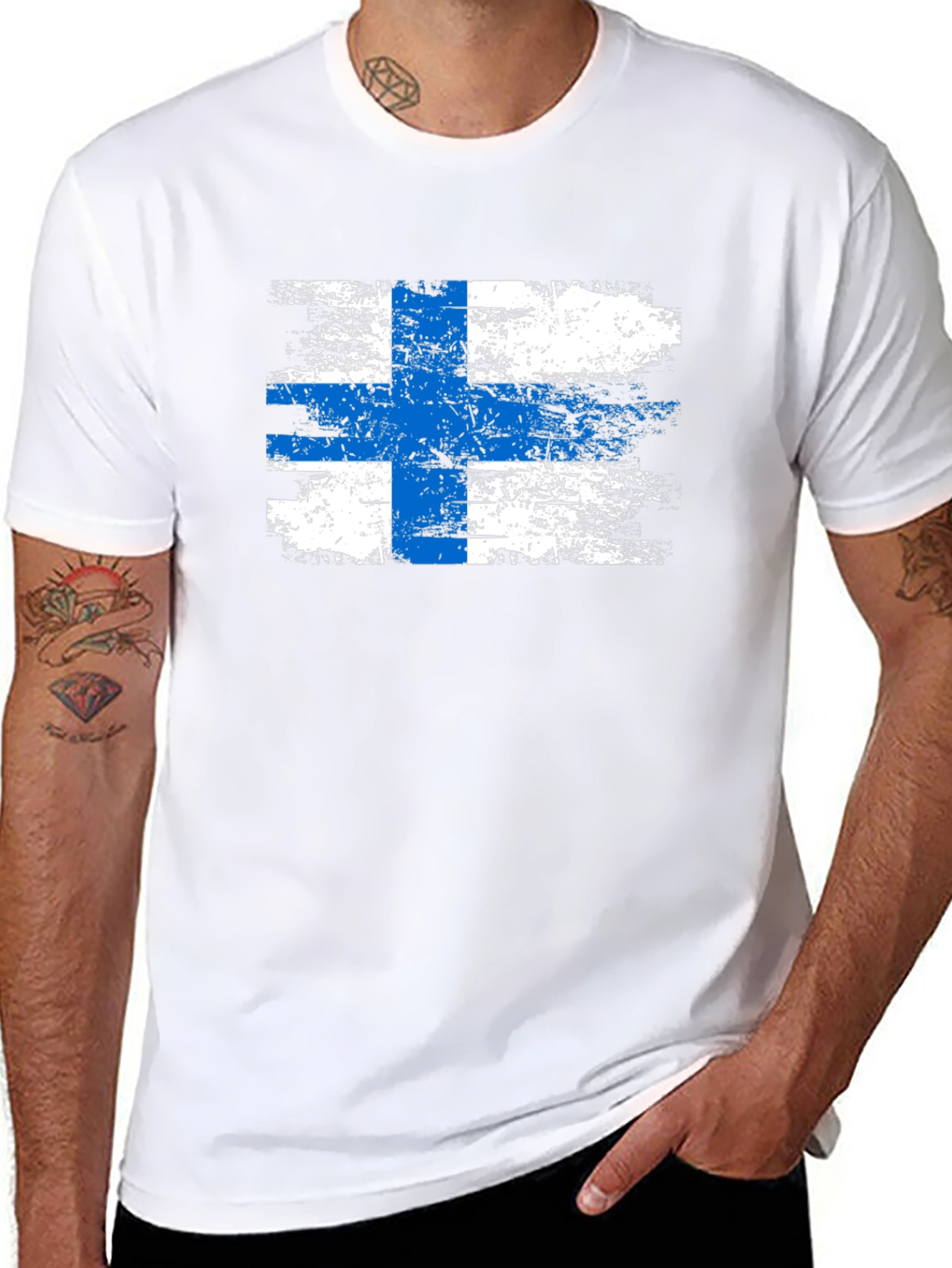 Finnish Flag Grunge T-Shirt