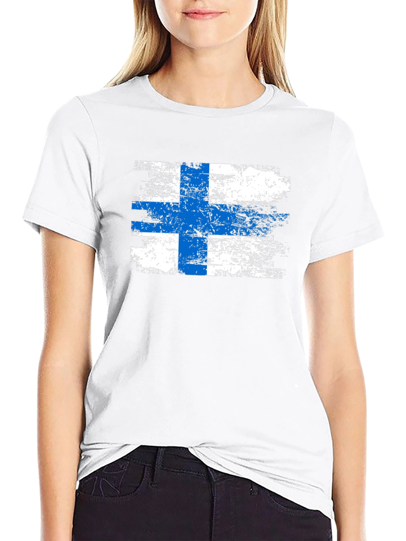 Finnish Flag Grunge T-Shirt