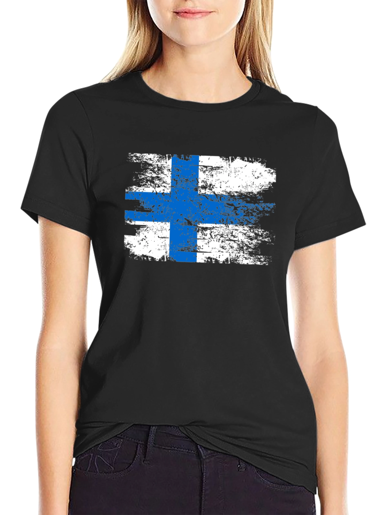 Finnish Flag Grunge T-Shirt