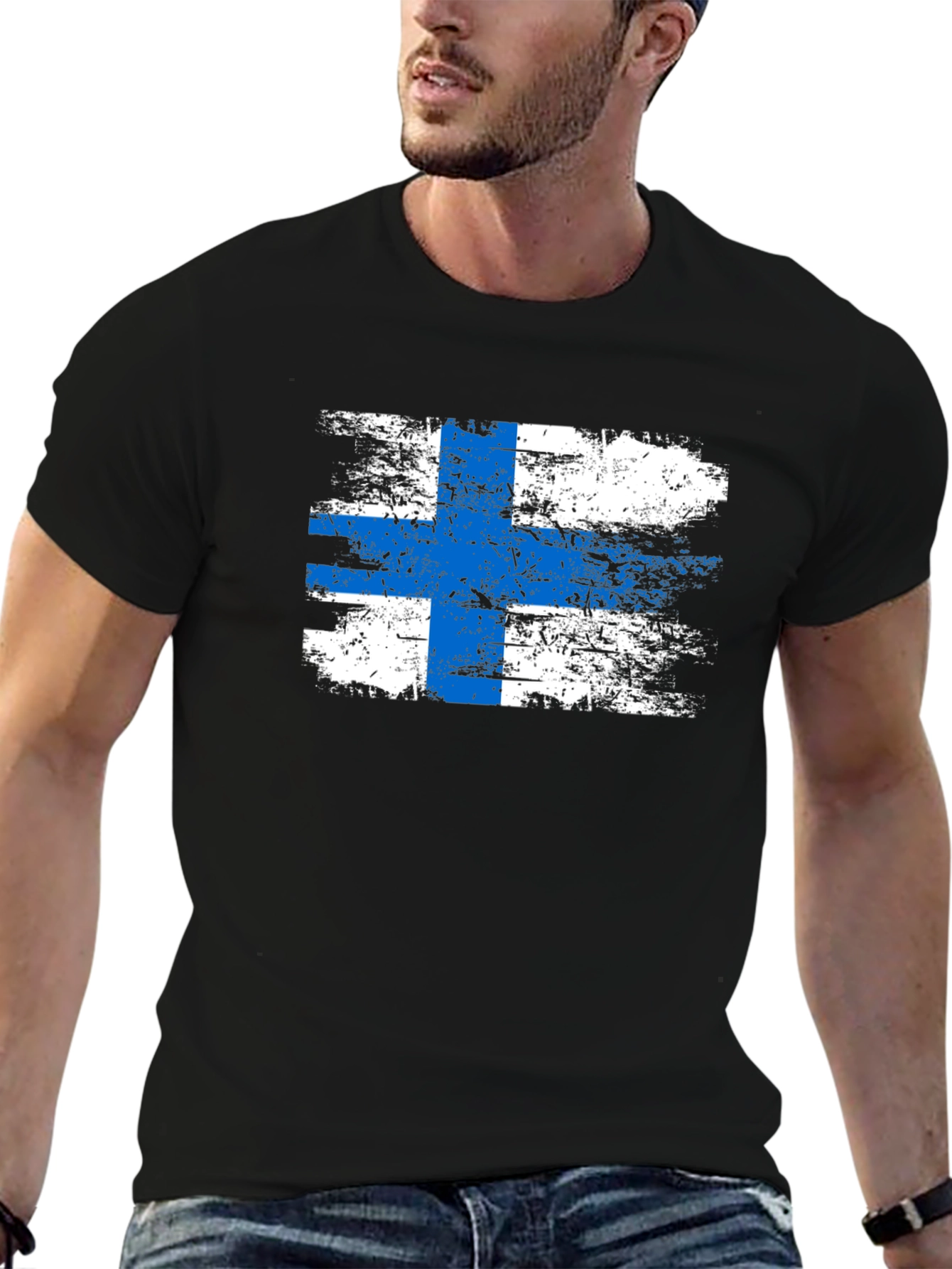 Finnish Flag Grunge T-Shirt