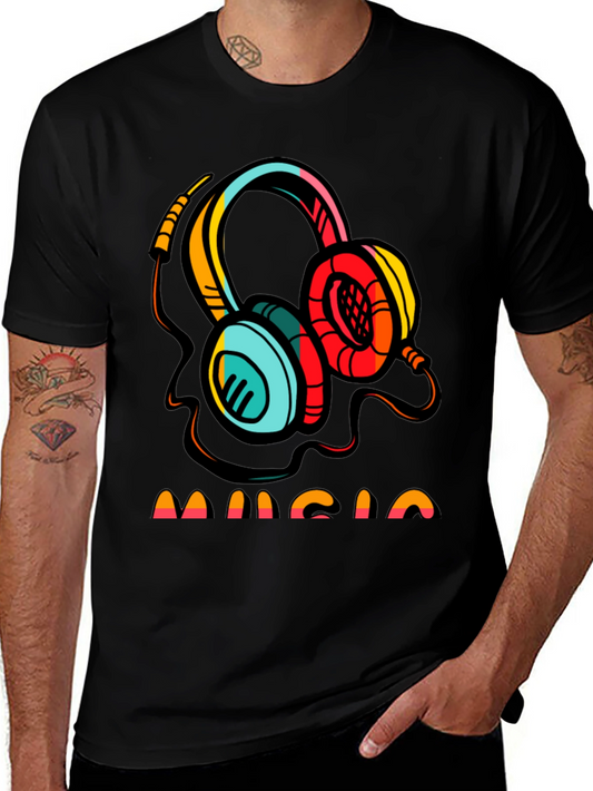 Music Headphone Graphic T-Shirt