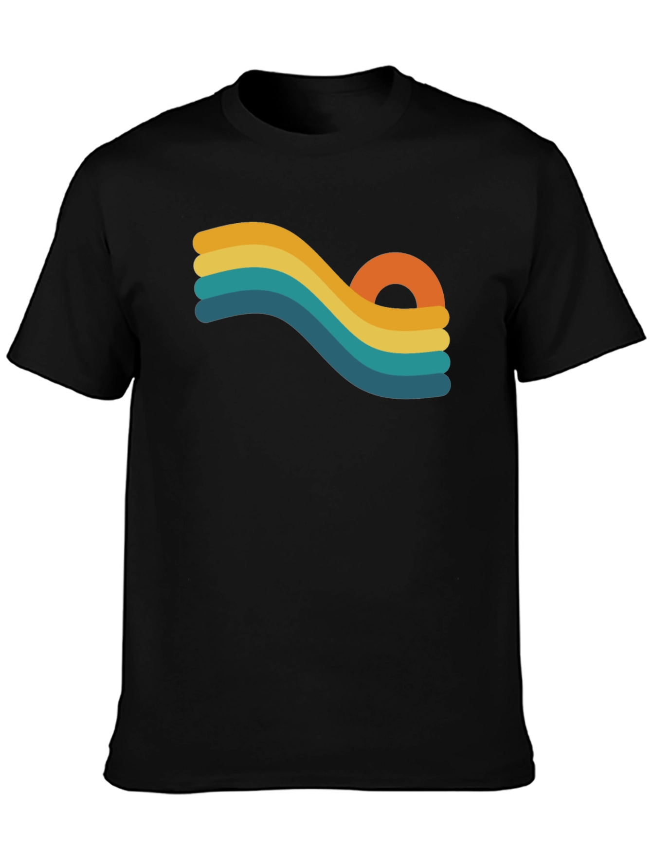 Retro Wave Graphic Black T-Shirt