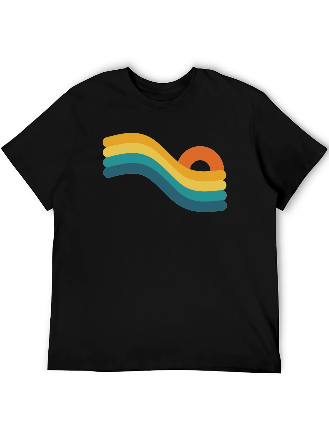 Retro Wave Graphic Black T-Shirt