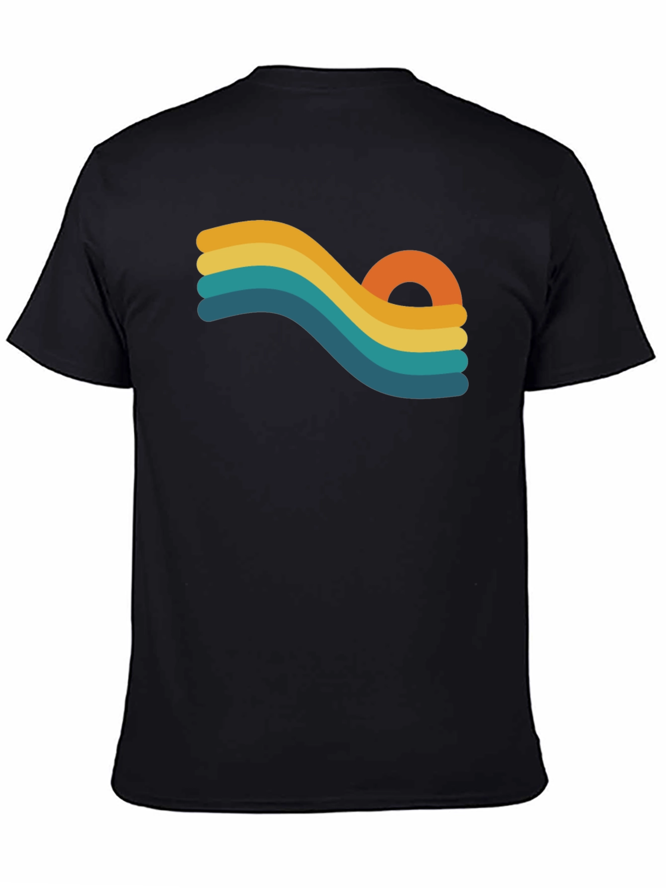 Retro Wave Graphic Black T-Shirt
