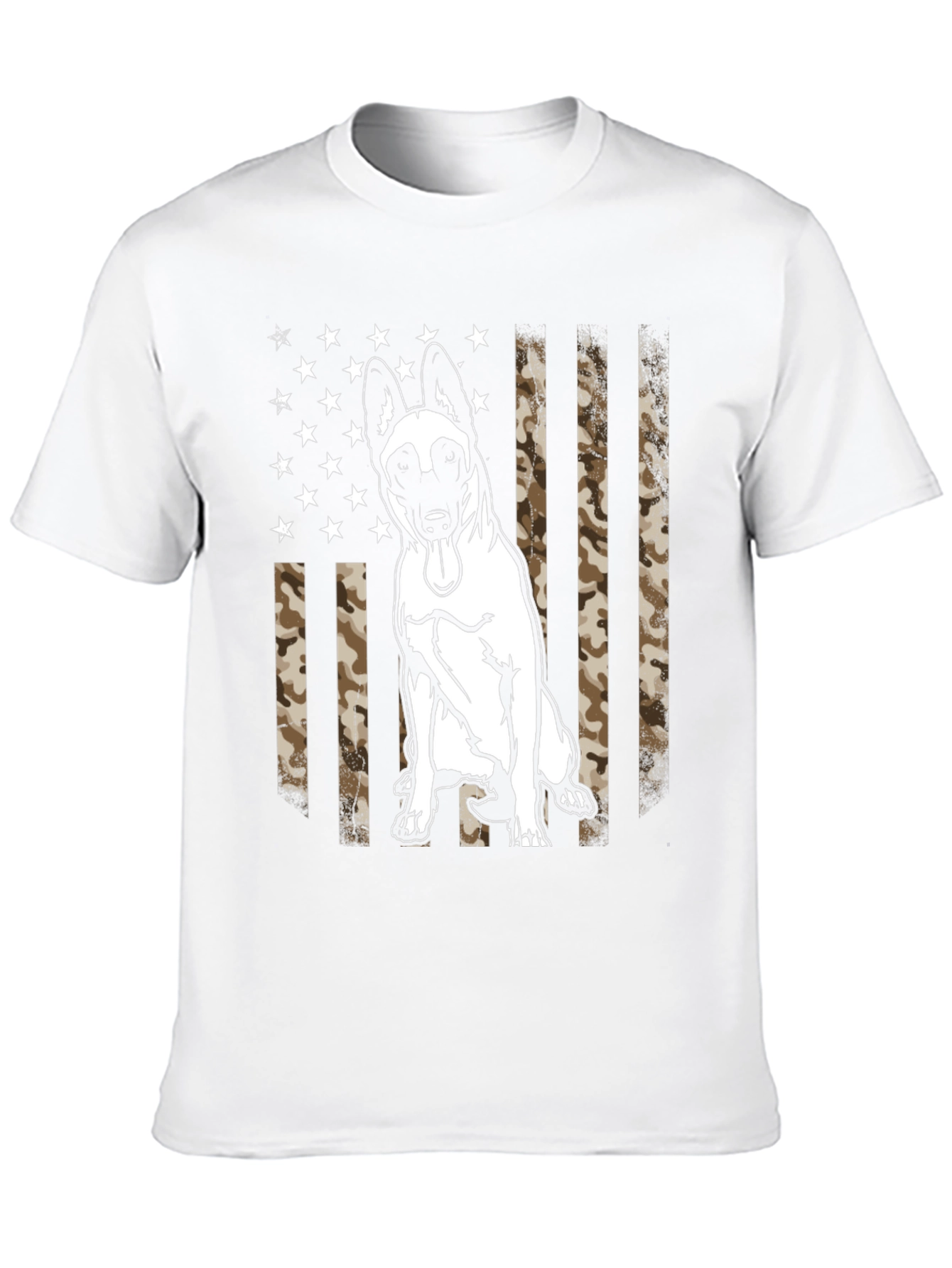 Belgian Malinois Camo Flag Graphic T-Shirt