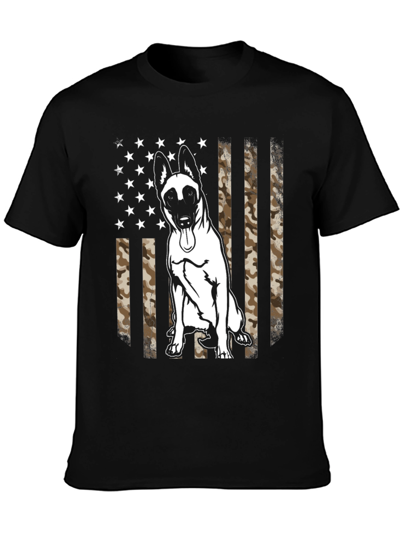 Belgian Malinois Camo Flag Graphic T-Shirt