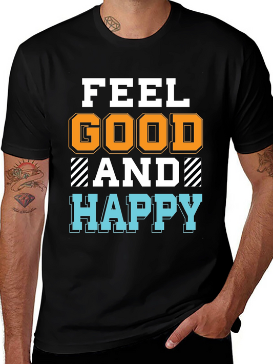 Feel Good Happy T-Shirt - Black