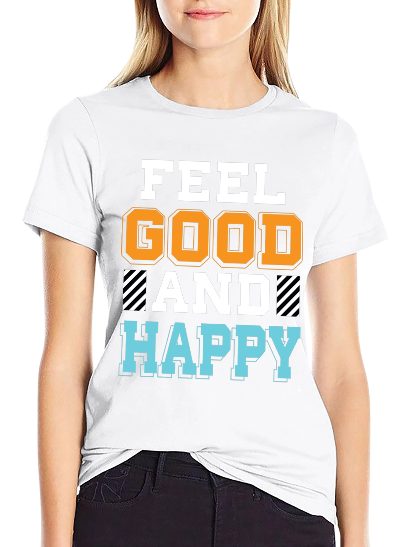 Feel Good Happy T-Shirt - Black