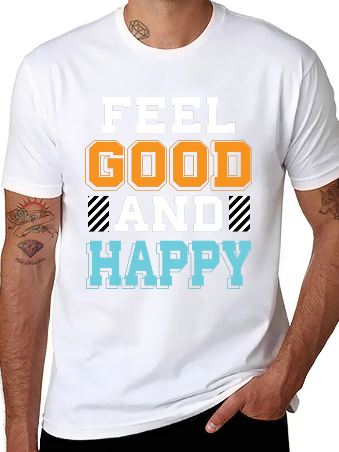 Feel Good Happy T-Shirt - Black