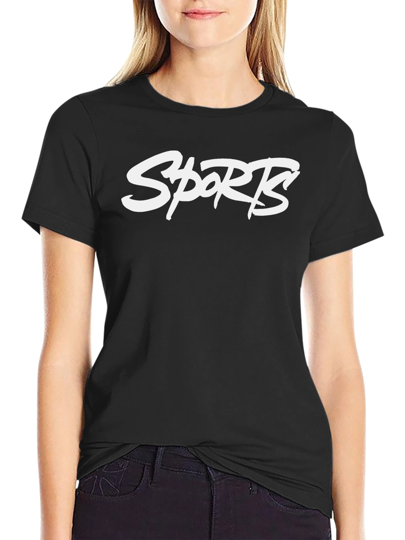 Mens Black Sports Graphic T-Shirt