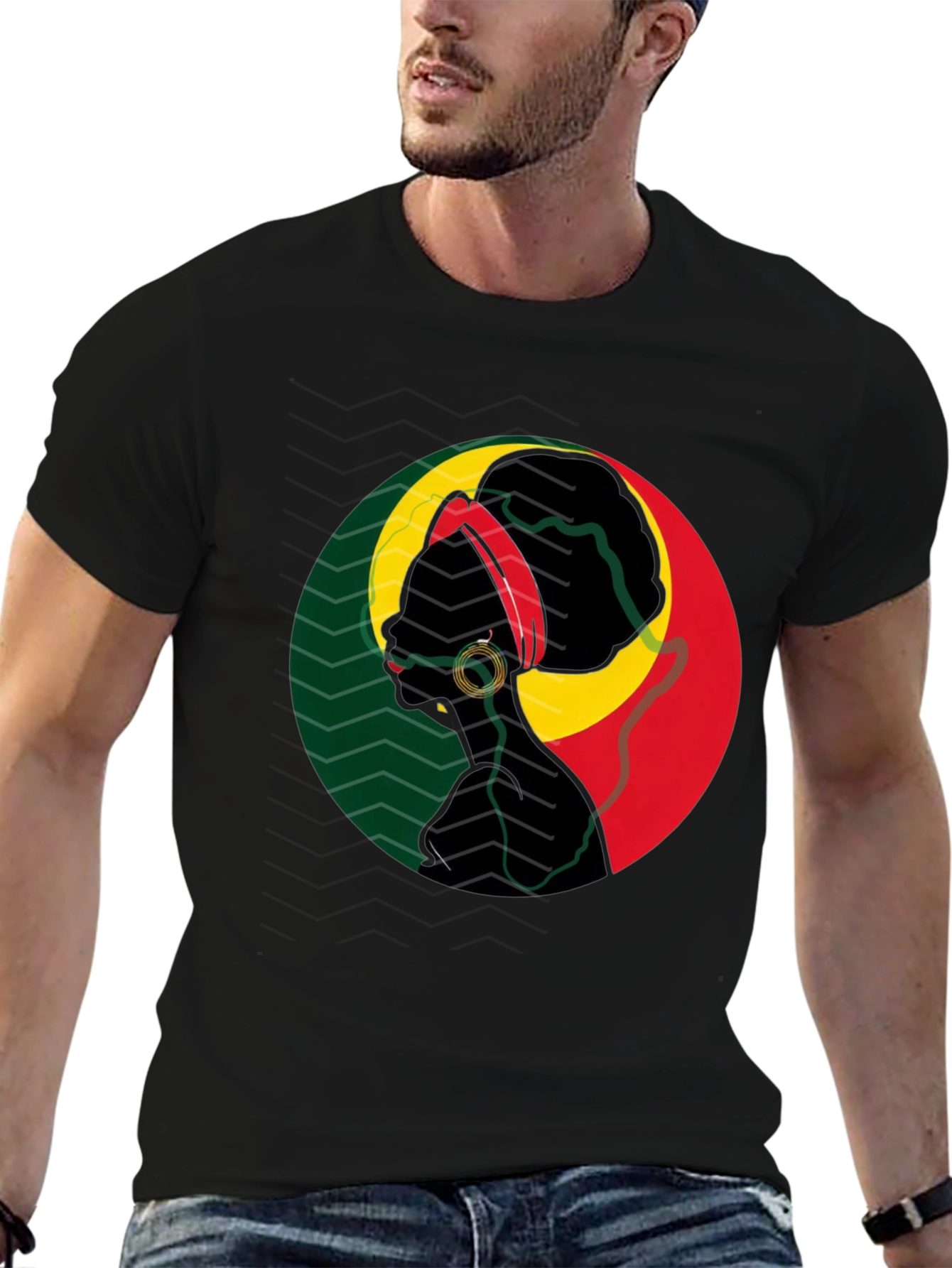 Rasta Woman T-Shirt - Black Cotton Tee