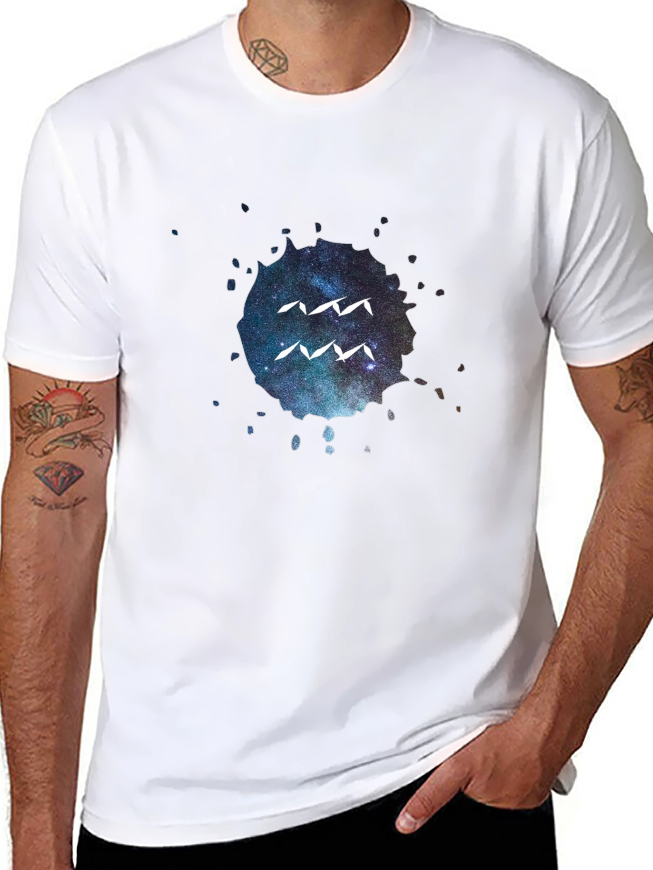 Aquarius Zodiac Black T-Shirt