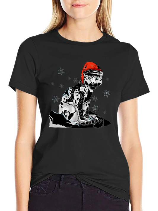 Festive Feline T-Shirt - Christmas Cat Tee
