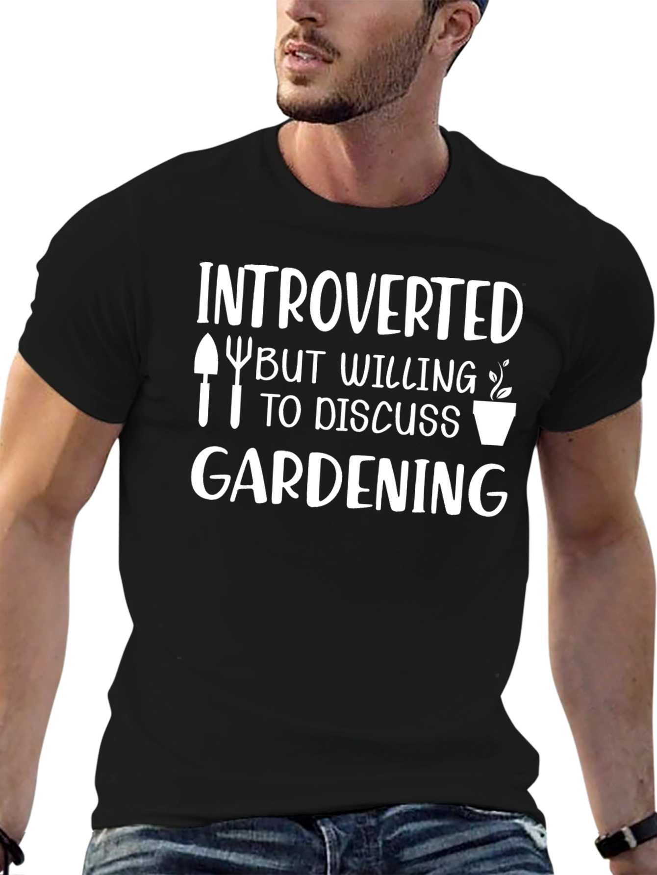 Introverted Gardening T-Shirt Funny Gardener Tee