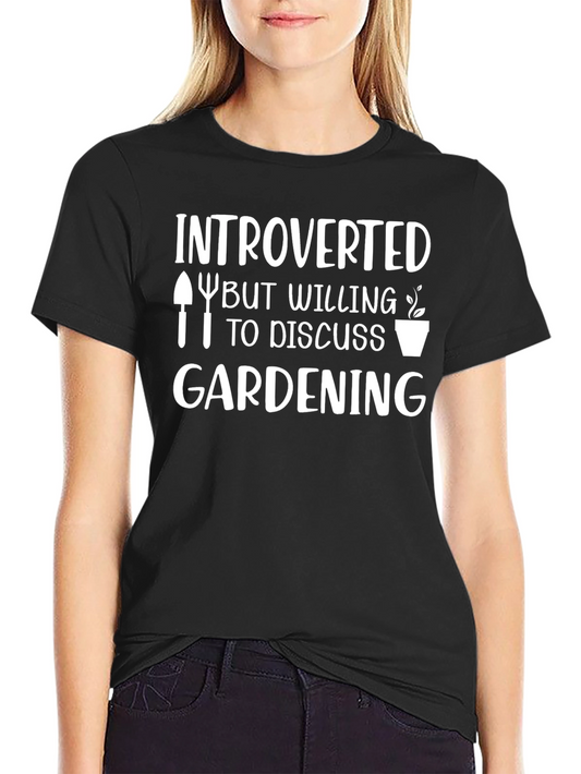 Introverted Gardening T-Shirt Funny Gardener Tee