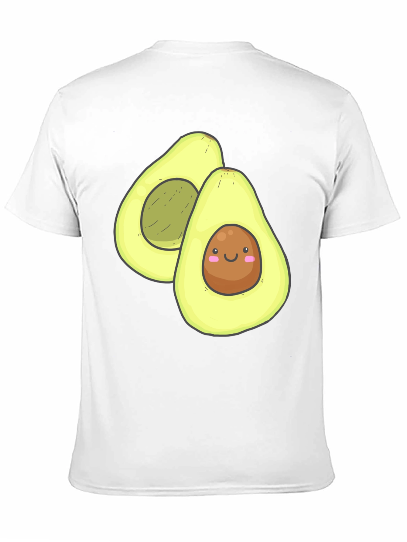 Cute Avocado Graphic Black T-Shirt