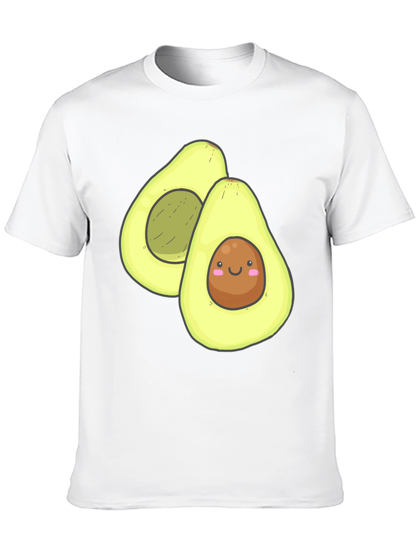 Cute Avocado Graphic Black T-Shirt