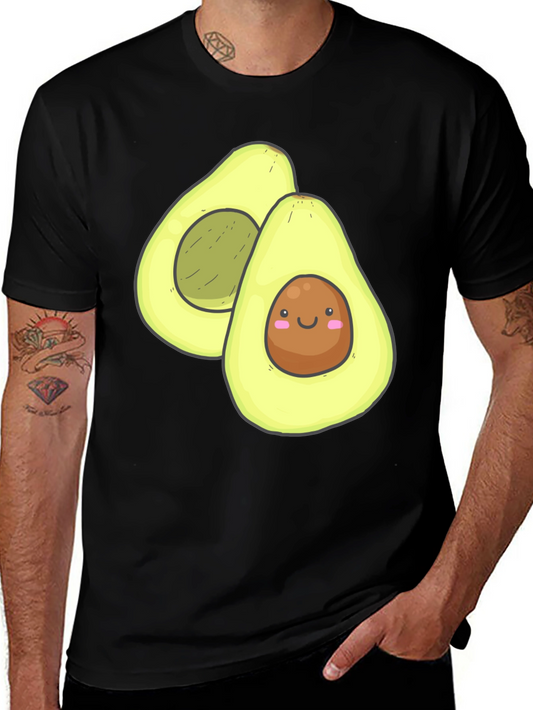 Cute Avocado Graphic Black T-Shirt