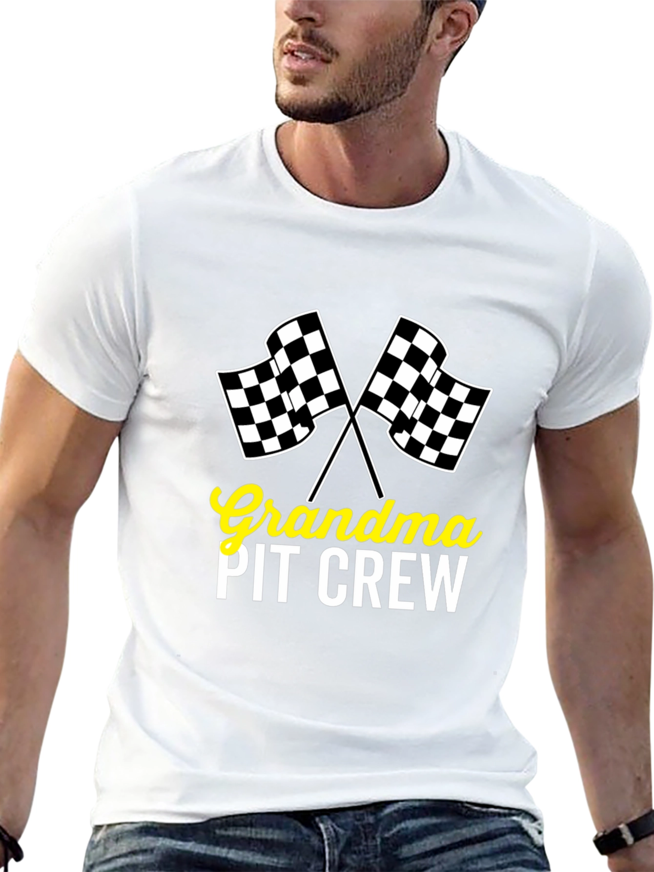 Grandma Pit Crew Racing Flags T-Shirt